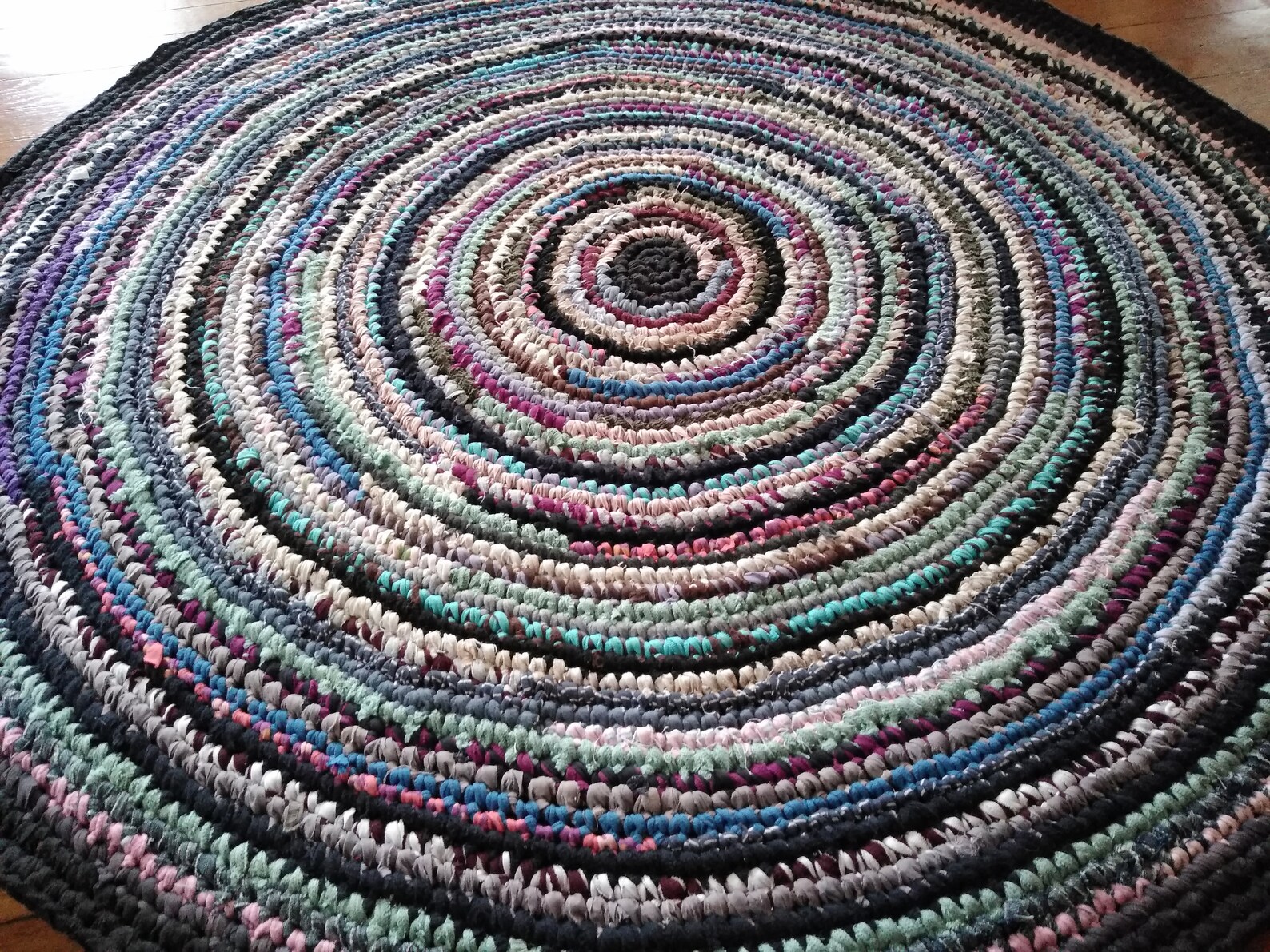 Handmade Crocheted Crochet Rag Rug 47 Inches Diameter Eco Etsy