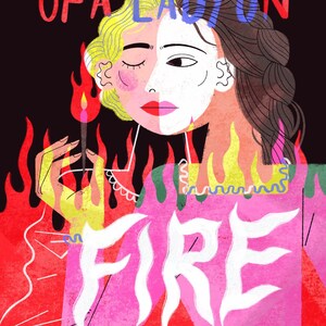 Portrait einer Dame am Feuer - Druck