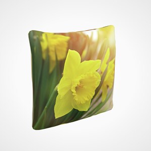 Yellow Daffodil Floral Throw Pillows, Single Bloom Flower Indoor Pillow, Home Decor Pillows, Pillows for Couch or Chairs, Decorative Pillows image 2