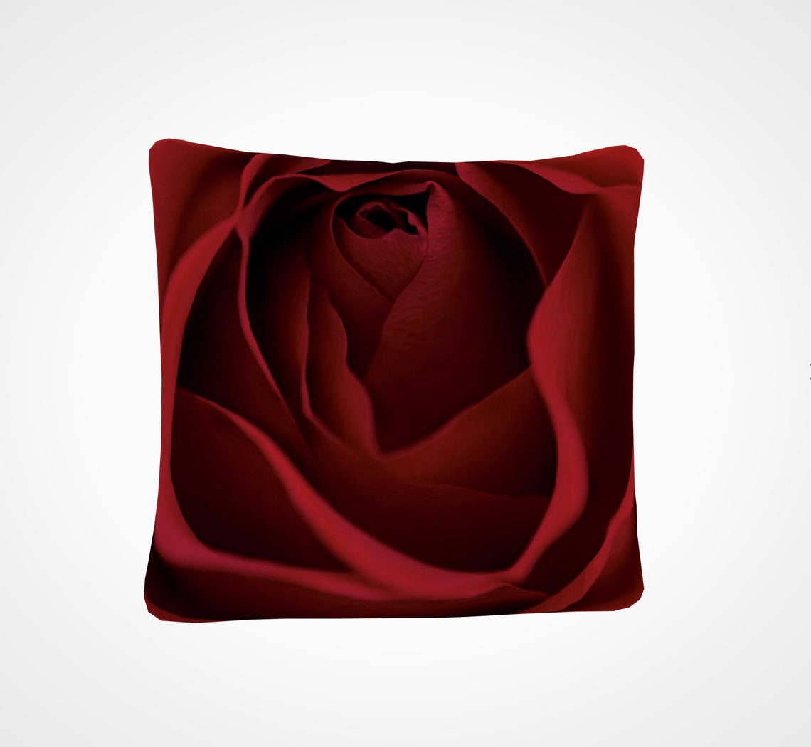 Macro Red Rose Throw Pillow Decorative Pillows Accent Etsy