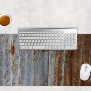 Schreibtischauflage, Rustikale Schreibtischunterlage, Western Desk Essentials, Computer Desk Mats, Corrugated Tin Gaming Mouse Pad, Funktionale rustikale Bürokunst