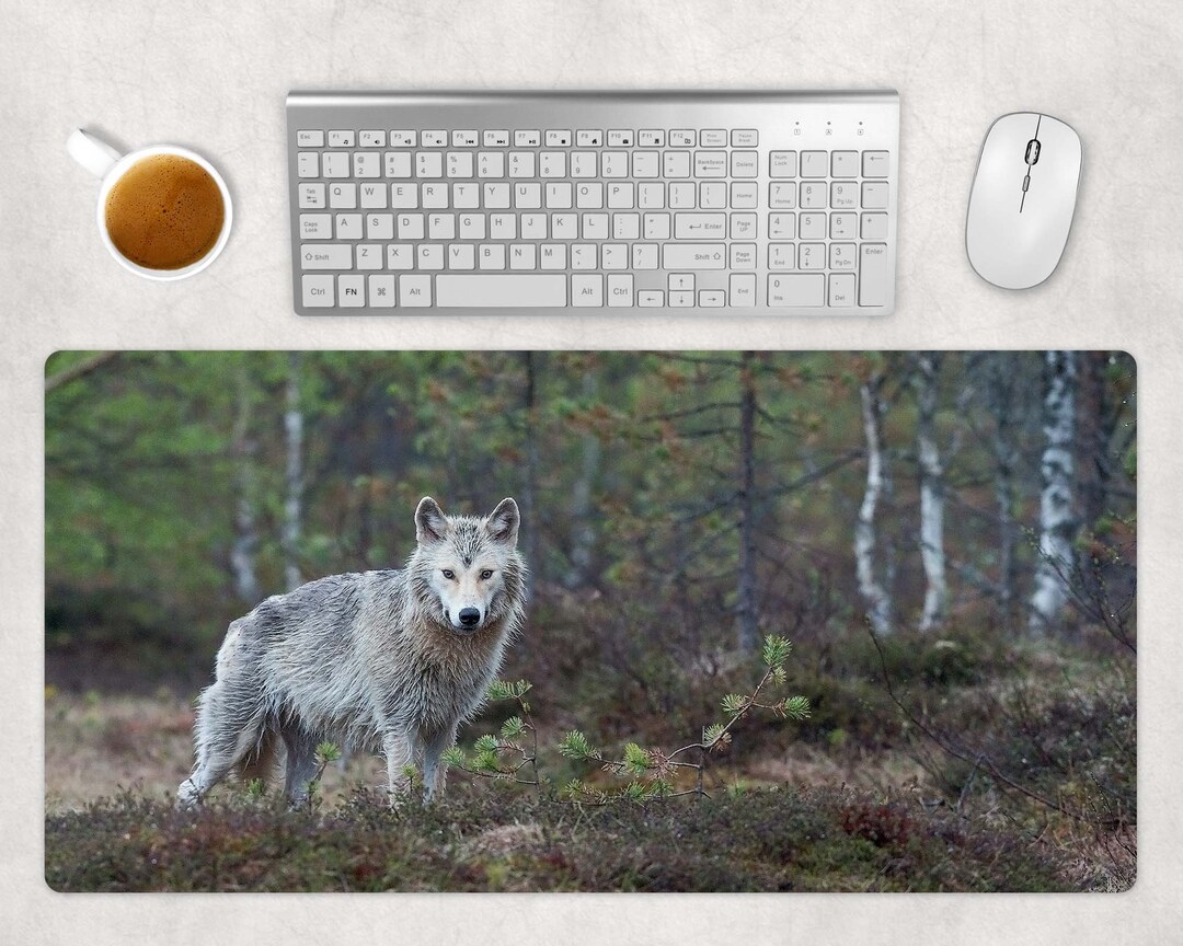 Wolf Desk Mats Gray Wolf Desk Pad Upper Peninsula of Etsy