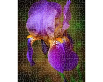 Bearded Purple Iris Flower Premium Jigsaw Puzzle, 16x20 Is 520 Pieces, 20x30 Is 1014 Pieces, Floral Puzzle, High Gloss Puzzle
