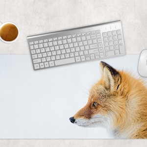 Fuchs Schreibtischmatte, Wildleder Schreibtischunterlage, Rotfuchs, Computer Schreibtischunterlage,Michigan Uppen Halbinsel Fuchs, Extra Große Schreibtischmatte, Schreibtisch Zubehör, Maus Unterlage