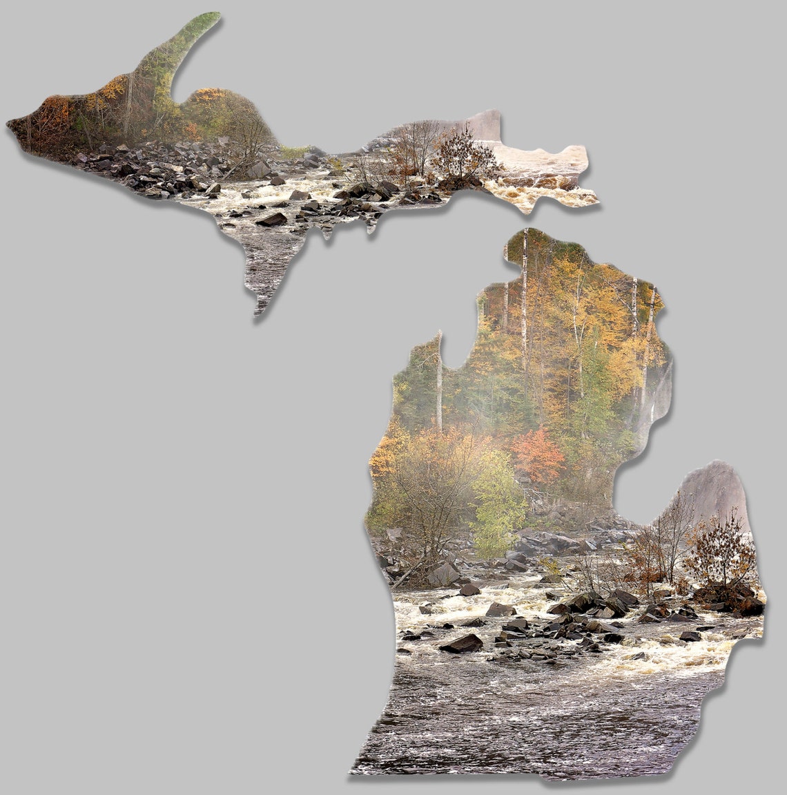Michigan State Metal Wall Art Autumn Lakeshore Dam Metal Etsy