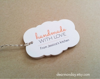 Handmade With Love Favor Tags - Customized product hang tags - Etsy Shop Tags - Tags for crafters - Packaging tags (TM01)