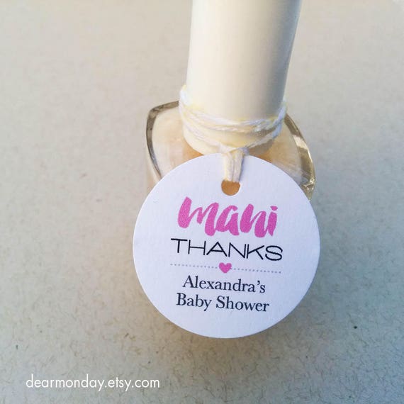 Mani Thanks Baby Shower Tags Personalized Mini Nail Polish Etsy
