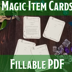 Cartes d'objets magiques | PDF remplissable imprimable | Donjons et Dragons 5e | Éclaireur