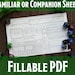 D&D Familiar Animal Companion Character Sheet | Printable Fillable PDF ...