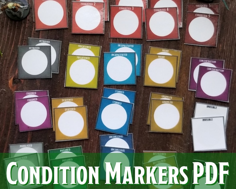 D D Condition Markers Printable PDF Dungeons And Dragons 5e Etsy Ireland
