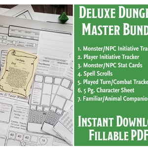 D&D Deluxe Dungeon Master Bundle | Printable Fillable PDF| Dungeons and Dragons 5e