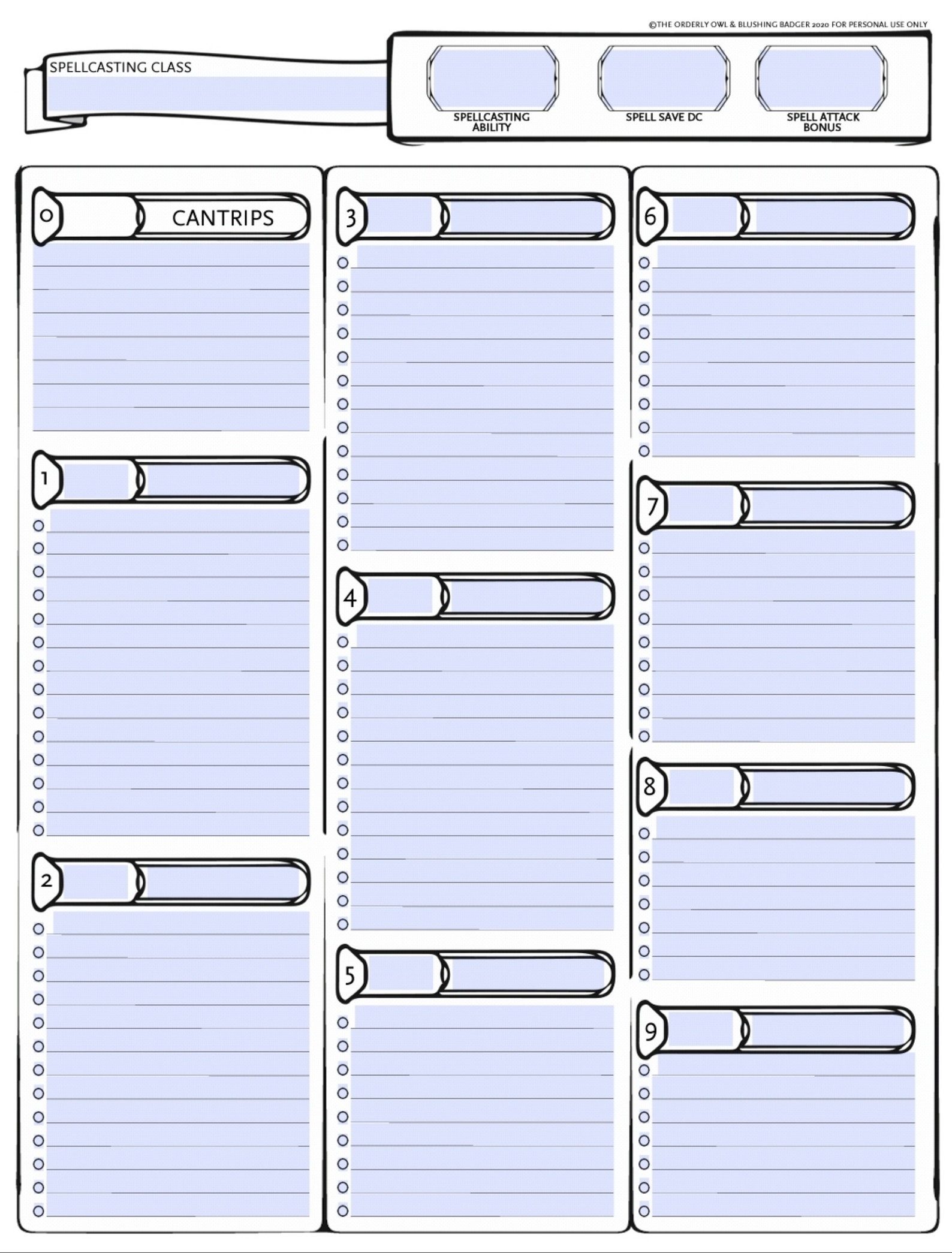 dd full character sheet printable fillable pdf dungeons