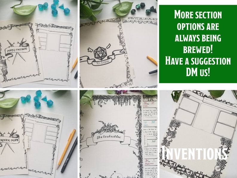D D 5e Character Journal Handmade Custom Discbound Etsy