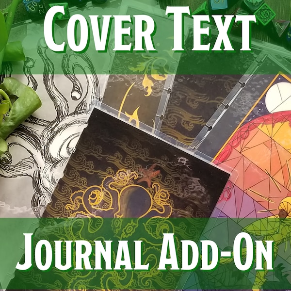 Füge dem Cover deines Journals Text hinzu | Handgemachte individuelle Discbound-Aktionsnotizen und Planer-Add-on-Abschnitte