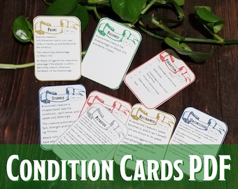 D&amp;D Condition Markers Printable PDF Dungeons and Dragons 5e - Etsy