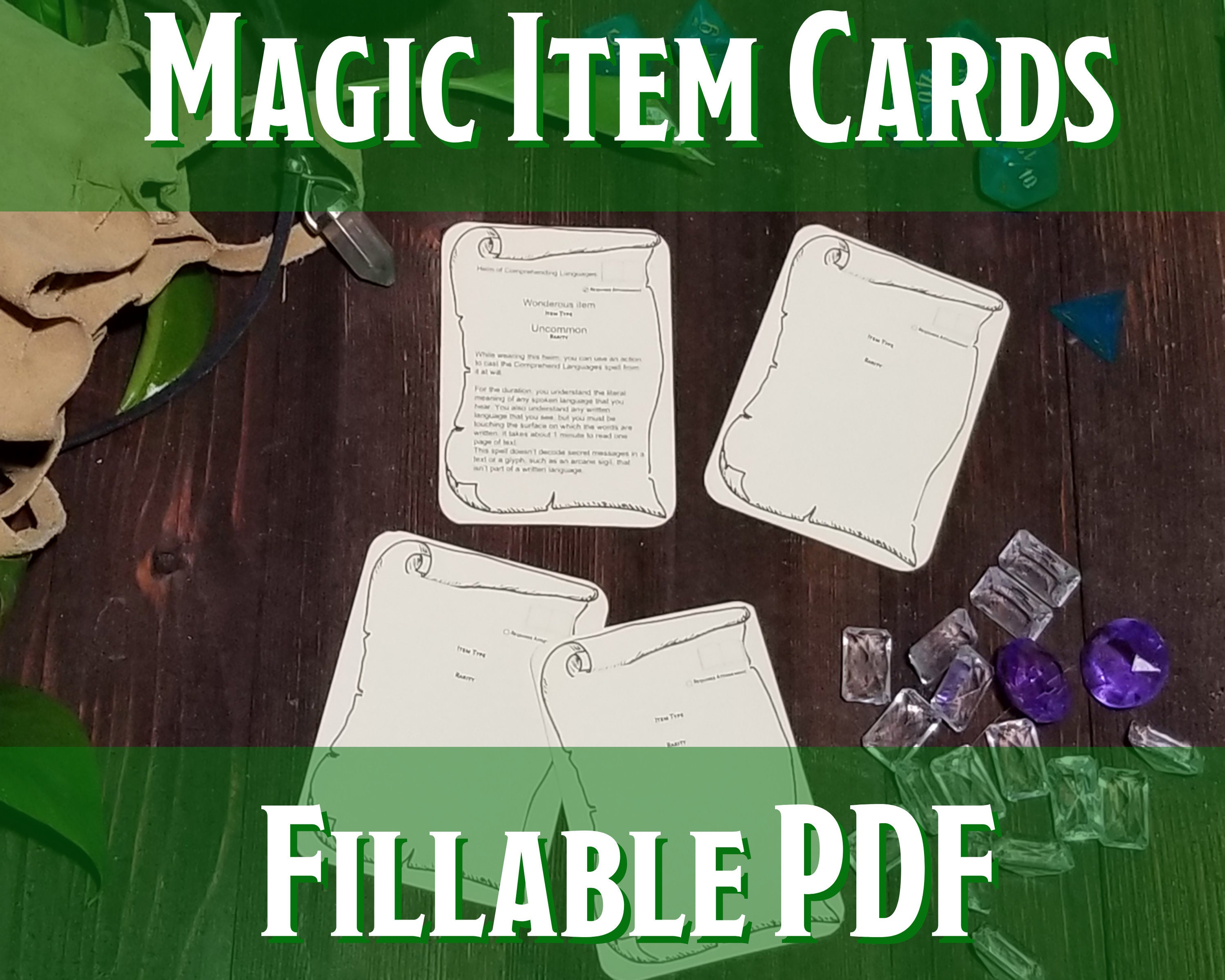 D&D Magic Item Cards Printable Fillable PDF Dungeons and Etsy D&D Magic Item Cards Printable Fillable PDF Dungeons and Etsy