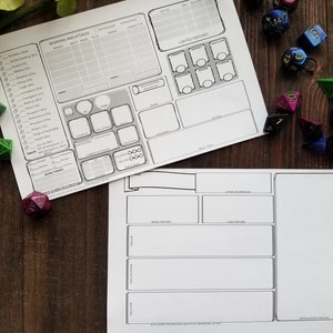 D&amp;D Mini Character Sheet Bundle | Printable Fillable PDF| Dungeons and ...