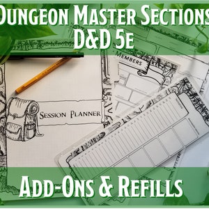 D&D 5e Dungeon Master Journal | Handmade Custom Discbound Campaign Notebook Add-on Sections