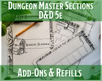 Diário do Mestre de Dungeon D&D 5e | Caderno de Campanha Discbound Personalizado Feito à Mão Seções Adicionais