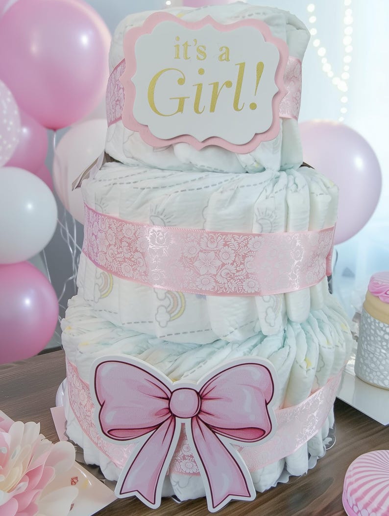 Baby Shower 3 Tier Diaper Cake - Etsy