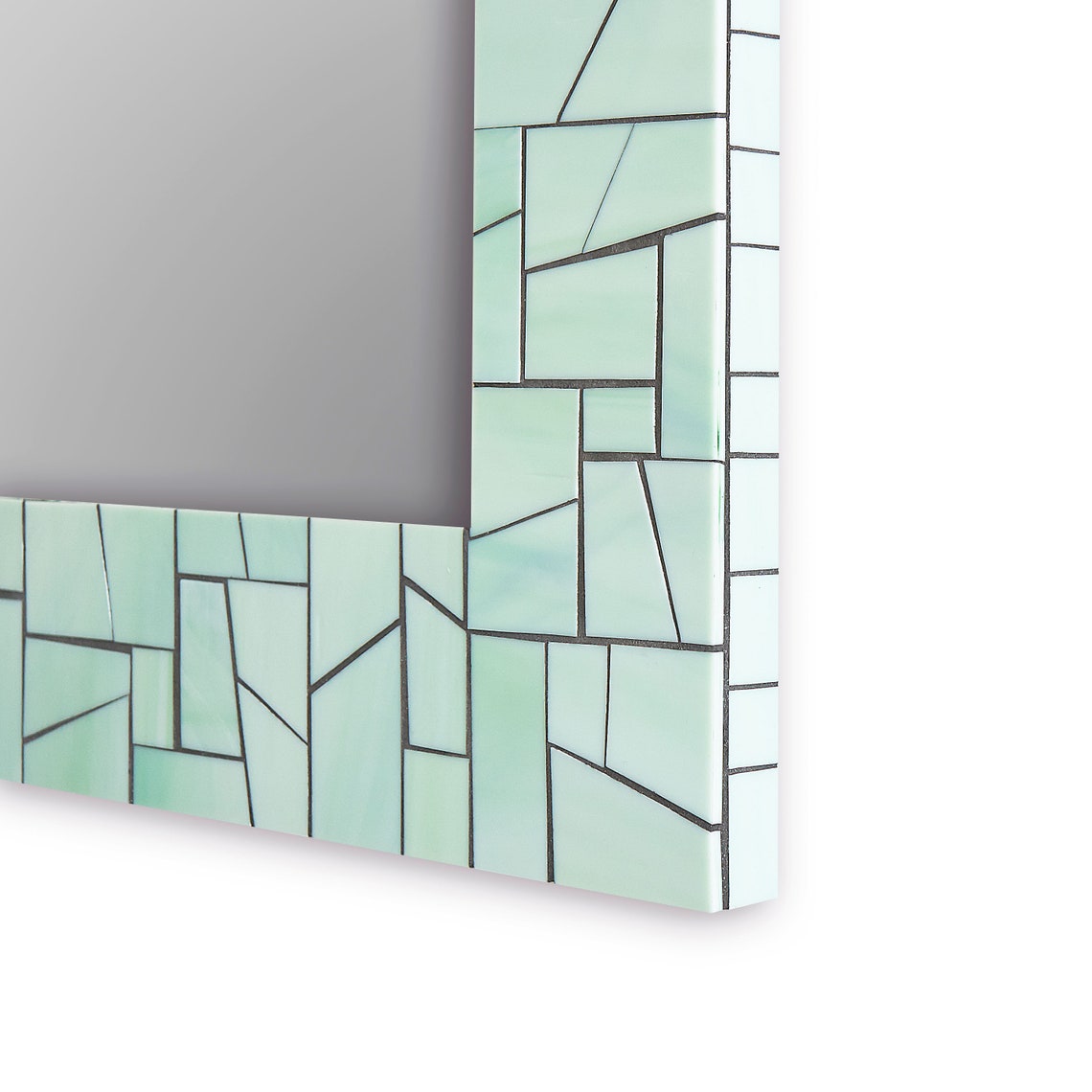Green Mosaic Mirror for Wall Custom Mosaic Tile Mirror Wall Etsy