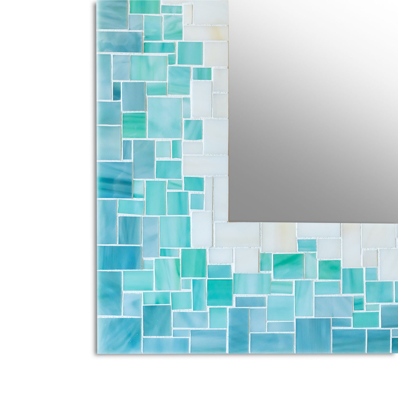 Bathroom Mirror - Gradient Tile Mirror for Beach Theme Décor - Various ...