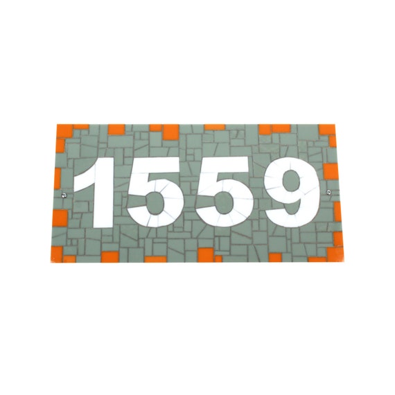 Address Sign Stained Glass Mosaic House Number Plaque Address Sign Stained Glass Mosaic House