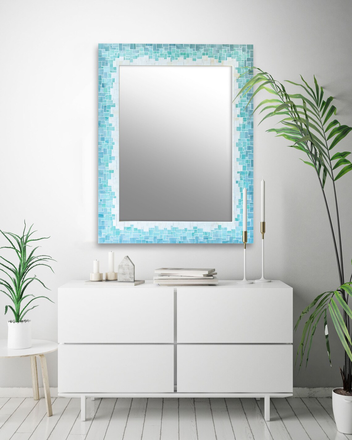 Picture of Bathroom Mirror - Gradient Tile Mirror for Beach Theme Décor - Various ...