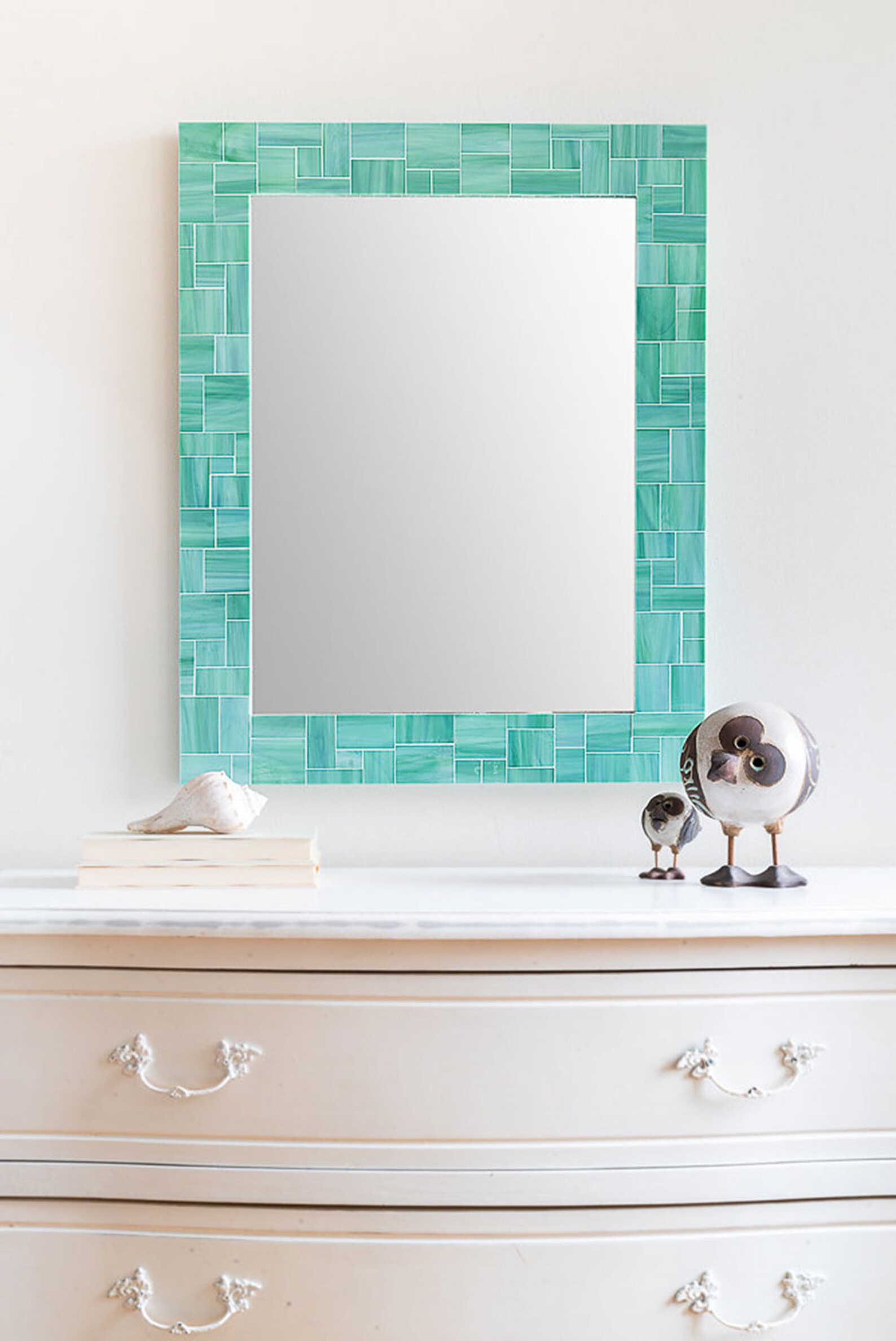 Sea Green Wall Mirror Mosaic Tile Decorative Mirror for Etsy