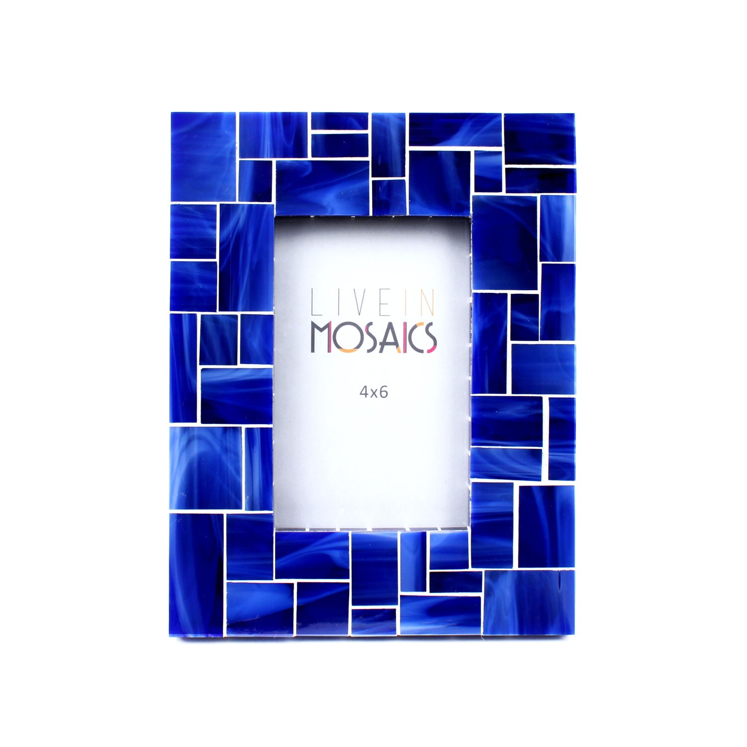 Blue Picture Frame in Stained Glass Tiles 5x7 Frame or 4x6 Etsy