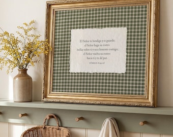 Spanish Bible Verse Wall Art, Numbers 6:24-26 El Señor Te Bendiga y Te Guarde Scripture Print, Christian Farmhouse Decor (PHYSICAL PRINT)