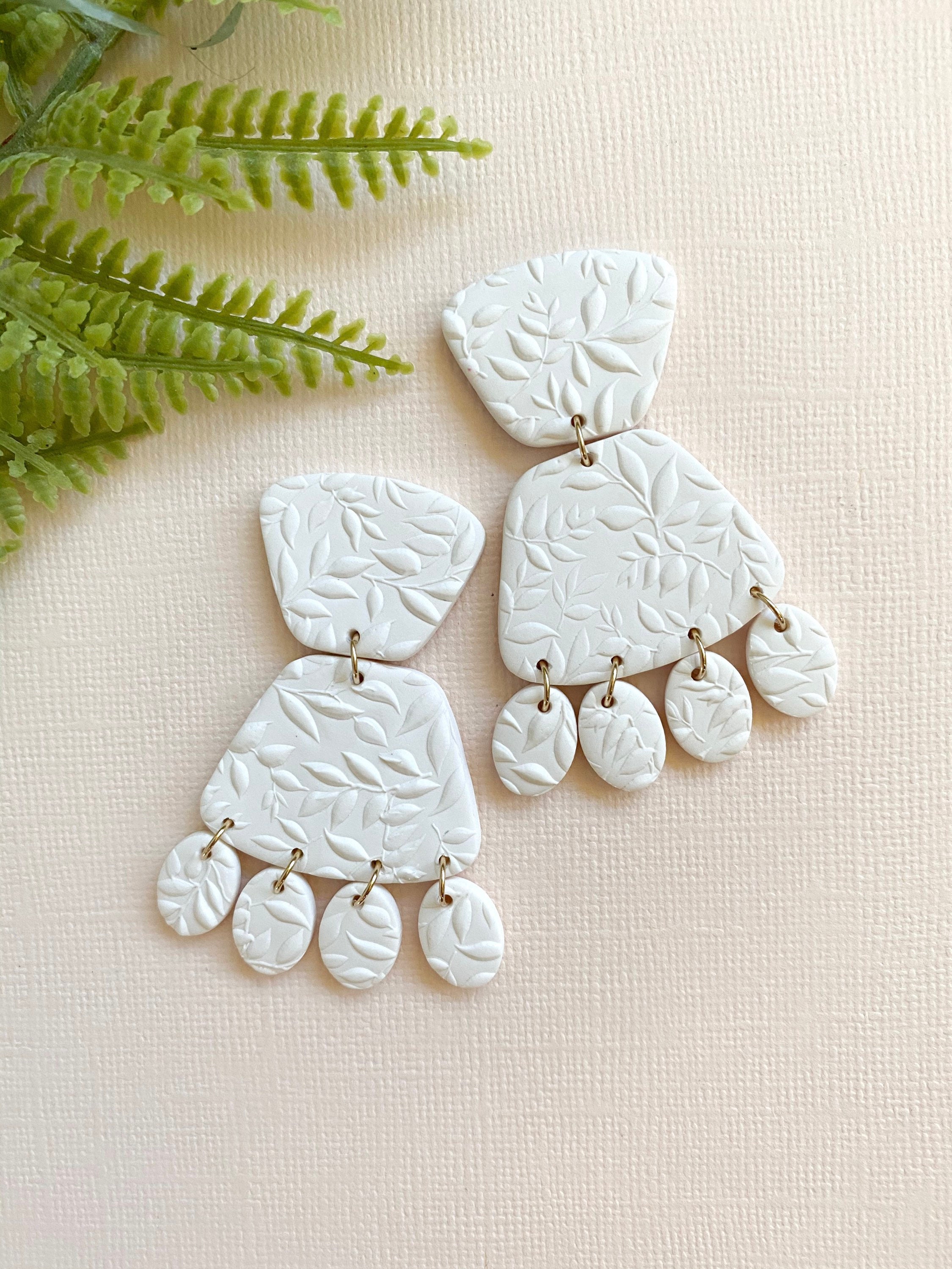 Wedding clay earrings Clearance