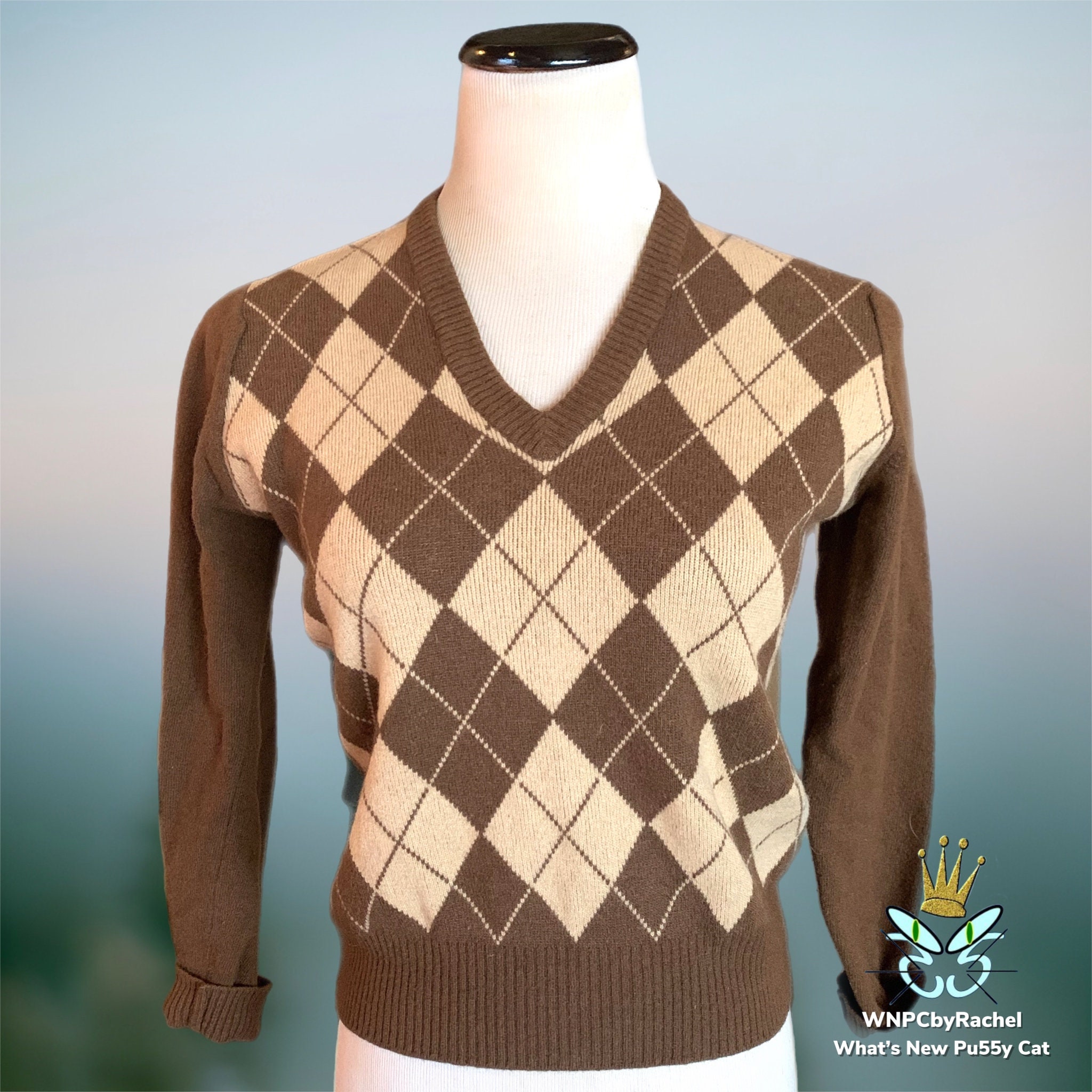 Reserved Reserved Reserved 1970s Glenmac Cashmere Argyle Sweater 