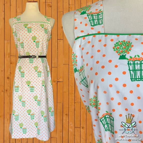 1980s Vested Gentress Orange Harvest Polka Dot Dre