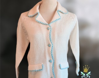 Chaqueta tipo suéter de lana Millay de los años 60, talla mediana-grande