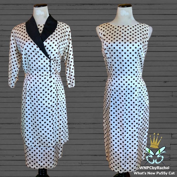 1950s Lilli Diamond Polka Dot Dress Suit, Medium