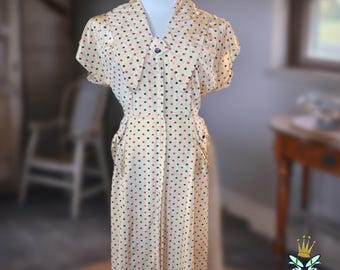 Vestido Valerie original de lunares de los años 40, talla M-L