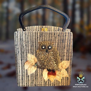 1960s Jolles Original Owl Motif Large Handbag