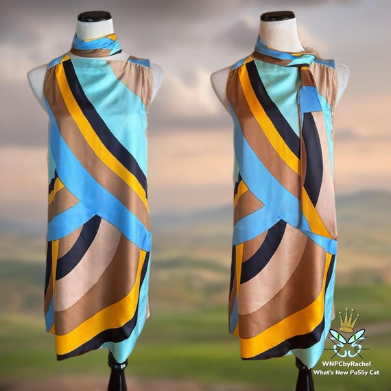 1960s Jacques Heim Swirl Silk Shift Dress, Medium