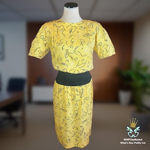 1980er Jahre Liz Claiager Seide Jaquard Kleid, S/M