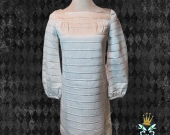 1960s S. Howard Hirsh Silver Metallic Mod Cocktail Dress, Extra Small - Small