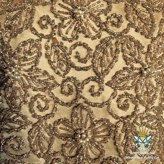 1960s Dynasty Hong Kong Gold Beaded Jacket, Medium Gem