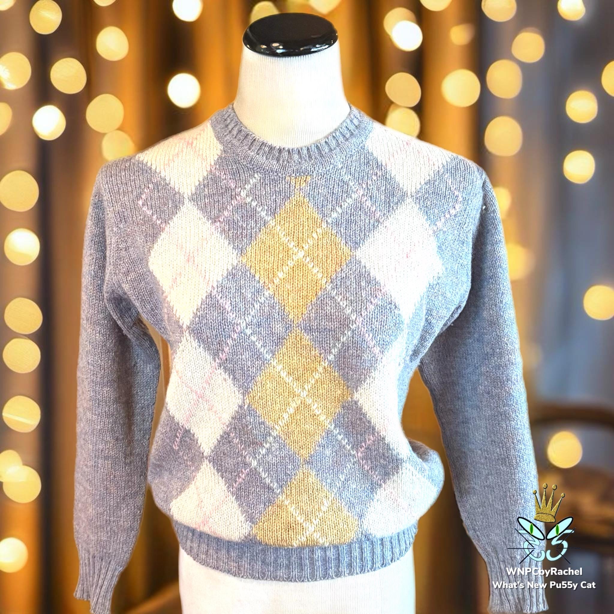 Vintage Wool Sweater Argyle - Etsy Vintage Wool Sweater Argyle - Etsy