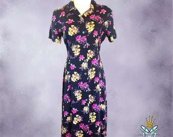 Vestido camisero con lazo en la espalda de rayón Y2K Notations, talla mediana