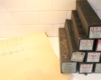 Player Piano Rolls, Piano, Sheet Music, Piano Rolls, Piano Music, QRS piano rolls, antique player piano rolls