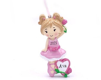 Dance Class Girl Personalized Christmas Ornament / Little Girl / Ballet Ornament / Hand Personalized / Gift for kids