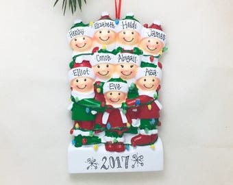 9 Family Tangled In Lights Family Ornament Personalized Christmas Ornament Large Family Big Family Grandchildren 9 Family Tangled In Lights Family Ornament Personalized Christmas Ornament Large Family Big Family Grandchildren