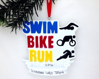triathlon ornament etsy