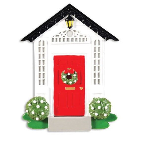 Red Door Home Personalized Christmas Ornament New Home Etsy