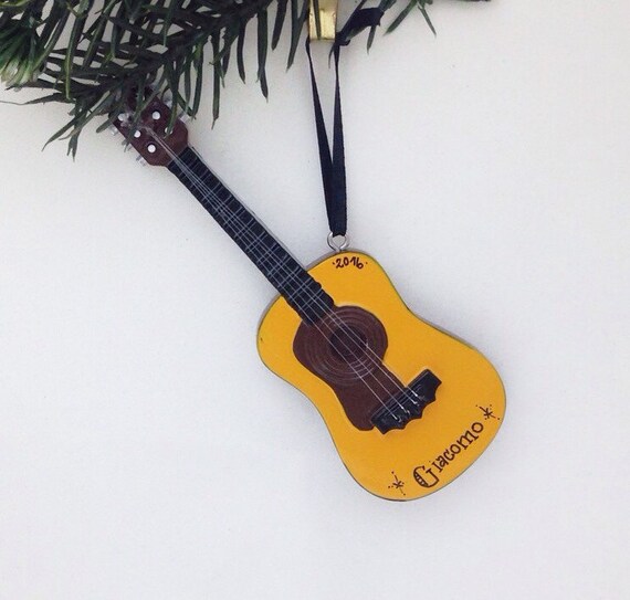 Acoustic Guitar Personalized Christmas Ornaments